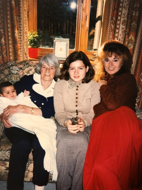 Sheila Finneran w/ her mum, niece Kath & niece Thea, 1995