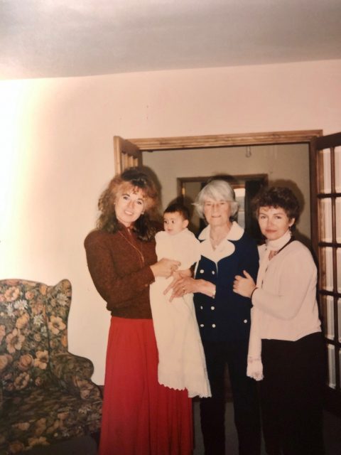 Sheila Finneran, her mum, sister, Chris & niece, Thea, 1995